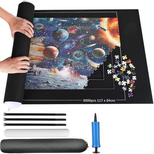 Shinekoo Puzzle Roll Mat for jigsaws 1000 1500 2000 3000 Pieces Puzzle Saver Pad Jigsaw Puzzle Storage Mats Portable Travel