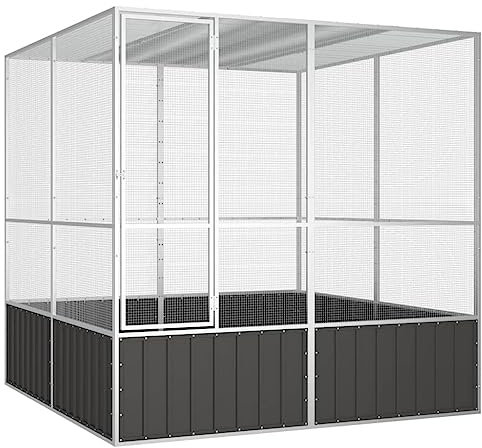 Hommdiy Vogelkäfig Anthrazit 213,5x217,5x211,5 cm Verzinkter Stahl