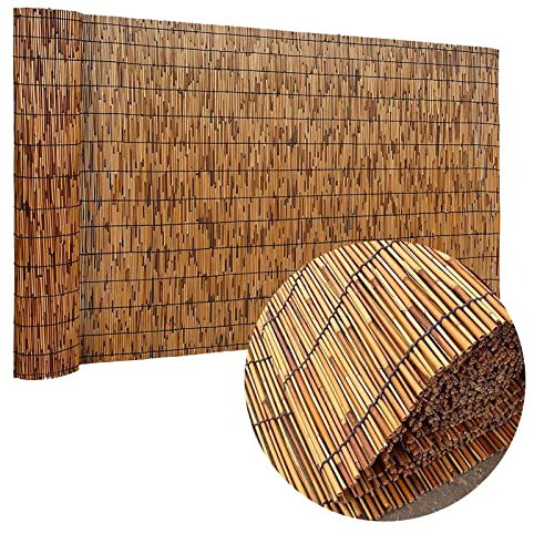 Clôture brise-vue extérieure, panneaux de clôture en bambou résistant aux intempéries, sur rouleau, pour décoration murale de jardin, balcon, 80 x 100 cm