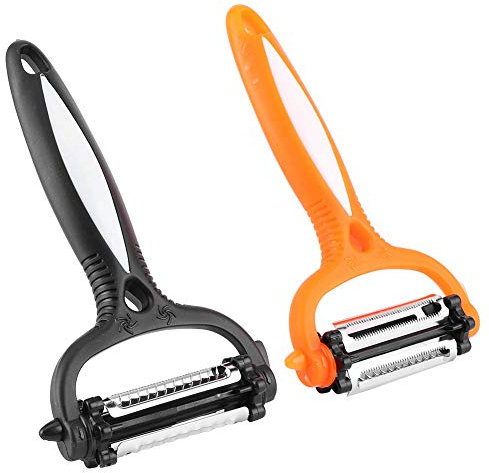 Vegetable Peeler, 2 Pack Potato Peelers, 3 in 1 Vegetable Peeler Julienne Peeler Fruit Peeler Non Slip Peeler Kitchen Peelers for Veggie Carrot Cucumber