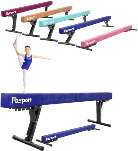 FBSPORT schwebebalken Kinder schwebebalken für zuhause schwebebalken höhenverstellbar Gymnastik Balance Beam 244CM, 5 Höhen Einstellbare High und Low Level Stabile Floor Beam Gym Trainingsgeräte