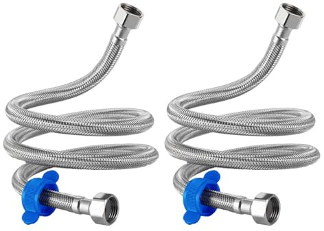 2 pcs 1/2 Kitchen Flexible Pipes Flexible Tap Connector Pipes with Installation Tools, Tap Fittings for Kitchen Sink, Bathroom Basin. (19.7inch)
