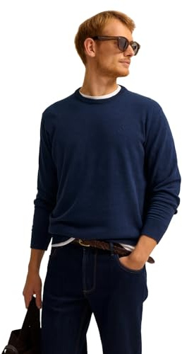 bugatti Herren Pullover Rundhals 7400-85510D | Regular Fit Basic Essential Baumwolle