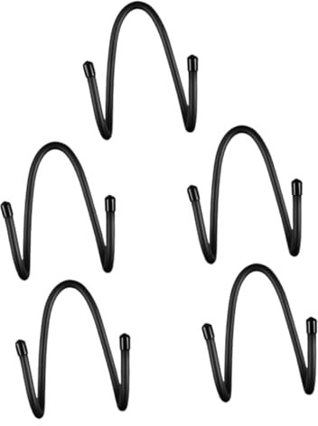 VICASKY 5pcs Yoga Mat Wall Holder Rack Adjustable Hooks, Black Plastic Fitness Equipment Storage for Exercise Mats and Workout Towels, Wall Mount Organizer for Home Gym and Yoga Studio