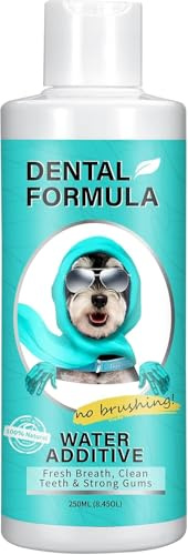Bailey & Buddies Dental Wasserzusatz für Hunde & Katzen – Frischer Atem, Saubere Zähne & Gesundes Zahnfleisch – Hilft Plaque & Zahnstein zu reduzieren – Ohne Bürsten – 250 ml