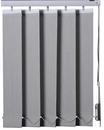 LRYELWA Lamellenvorhang Vertikaljalousie Sichtschutz Sonnenschutz Verdunkelungsgardine Lichtundurchlässig Lamellen Jalousette für Fenster,Türen,Inklusive Montagematerial (Gray,175cm x 150cm)