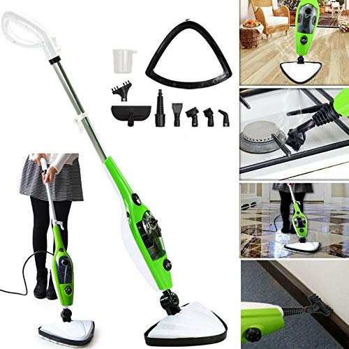 Mopa de vapor manual y vertical con 11 accesorios, cabezal de fregona giratorio de 180°, cable de alimentación de 3,5 m, ideal para limpiar alfombras, suelos, laminados, tapicería, azulejos, ventanas
