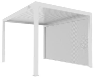 VERDELOOK | Tenda Screen a Caduta per Pergola Bioclimatica Atena 4 Metri, Colore Bianco, Tenda Schermante a Caduta per Pergola, Anti-vento, Accessori per Pergola Bioclimatica