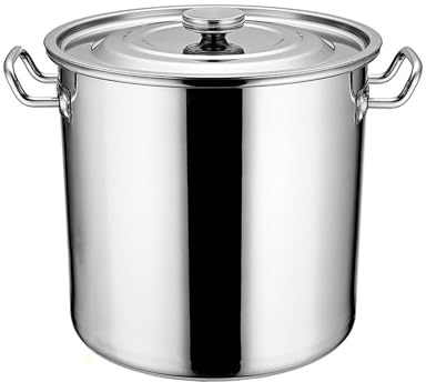 Generisch Großer Suppentopf aus Edelstahl für Induktionsherde, tiefer Schmortopf, 50 x 50 cm, langlebiges und vielseitiges Küchenutensil, perfekt für Suppen und Eintöpfe