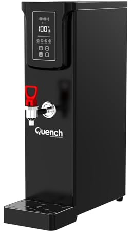 Washroom Hub Counter Mounted Autofill Hot Water Boiler, 10/20L Capacity, Mains Fed, Digital Programmable Display, for Offices and Cafes, Slim Profile Design (Black, 20L)