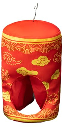 Chapeau de costume du Nouvel An, design réglable et confortable, 39,5 cm, coiffe de festival chinois, chapeau de fête de dessin animé rouge, accessoire de déguisement léger, pour fête de famille