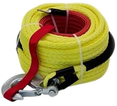 Corde de remorquage, Corde de treuil synthétique 12 mm x 25 m avec Gaine Protection for camions, 4x4 et véhicules Tout-Terrain. Accessoire, pour Camion, VTT, Bateau(Yellow)