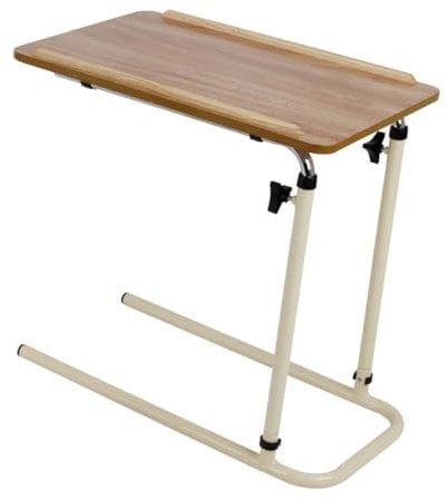 Homecraft Overbed Table, Flat Packed, Table Slides Over a Bed to Provide Conveniency, Adjustable Surface for Use with Chairs and Beds in Hospitals and Home