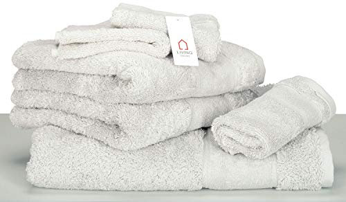 LIVING DREAMS Premium-Handtücher Luxury in 16 Farben Handtuch 50x100 cm Silber 800