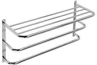 Croydex QM261841 Porte-Serviettes Mural en Acier Doux chromé avec Rails supplémentaires 21,5 x 63 x 30 cm
