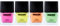 Neon UV Nail Polish by Moon Glow - Pastel Set of 4 - Bright Neon Nail Varnish - Glows under UV - 10ml