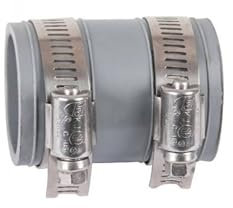 manchon pvc souple multi-materiaux ff ø 50 de 50 à 58mm gris + colliers inox - INTERPLAST