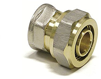PSW TRADE SUPPLIERS LTD PSW Trade Suppliers Brass Underfloor Heating Straight Connector 16mm x 1/2 Female for PERT-AL-PERT and PEX-AL-PEX Pipe Systems