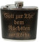 Flachmann Feuerwehrflachmann Floriani Feuerwehr-Taschenflasche Gott zur Ehr dem Nächsten zur Wehr Trinkflasche Feuerwehrmann Edelstahl Leder geprägt Handarbeit firefighter