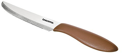 Tescoma Presto Coltello Tavola, 6 Pezzi, Acciaio Inossidabile, Marrone, 12 cm
