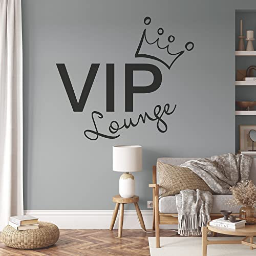 GRAZDesign Wandtattoo Wohnzimmer Sprüche VIP Lounge Luxus - Wandaufkleber Familie, Teenager - 64x57cm / 070 schwarz