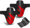 NICEDACK Bike Fender, MTB Mud Guard Front and Rear Compatible, Downhill Mountain Bike Mudguard Fits 650B 20 26 27.5 29 inch and Fat Bicycle (Black Red, Small Carbon fiber embossing)