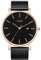 BUREI Minimalist Montre Homme Classy Date Gents Montre avec Bande Simple Simple Grand Cadran en Acier Inoxydable, Rose Noire, Bracelet