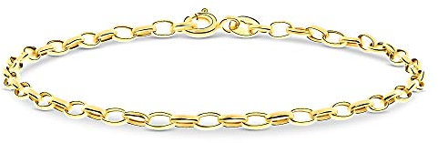 MIORE Armband Damen Panzerkette Weit Gelbgold 14 Karat / 585 Gold, Länge 19.5 cm Schmuck
