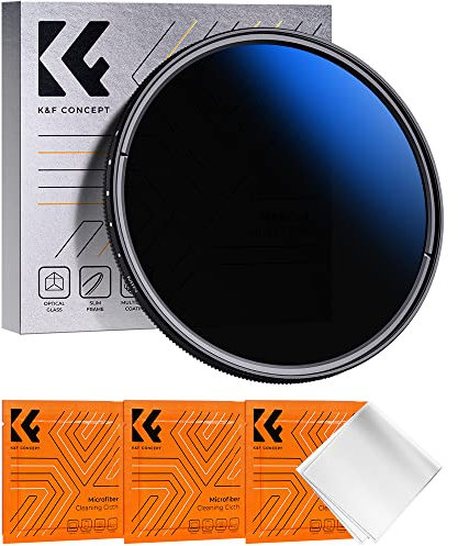 K&F Concept K-Serie 62mm ND Filter Slim Variabler Graufilter ND2-400 (1-9 Stop) Neutral Graufilter