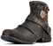COWSDELLA Stivali da uomo da Motorcycle da Cowboy moda Pelle Chukka Boots Stivaletti Classico Graffi Marrone scuro,5008-1-D, US11(EU44.5)