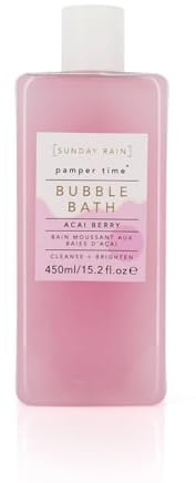 Sunday Rain Pamper Time Pflegendes luxuriöses, aufhellendes, tropisches, rosa, tierversuchsfreies Schaumbad perfektes Geburtstags- oder Selbstpflege-Geschenk