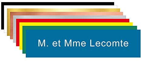 Plaque pour boîte aux lettres personnalisable. Plaque gravée pour BAL 10 x 2,5 cm. Plaque nominative PVC à personnaliser - Dimensions 10 x 2,5 Cm - Coloris Bleu Avec Écriture Blanc