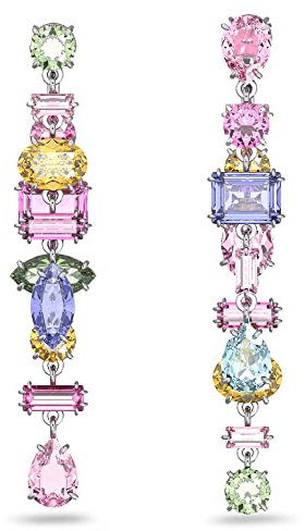 Swarovski Gema Ohrringe, Asymmetrisch, Mehrfarbig, Rhodiniert