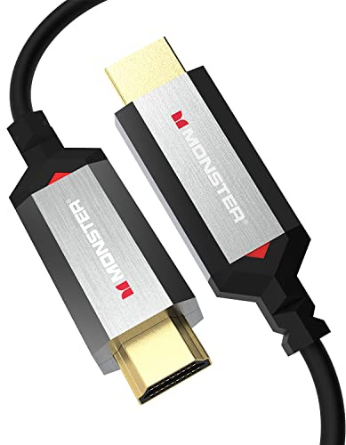 Monster Essentials Directional Ultra High Speed 2.1 HDMI Cable, Certified Premium 48 Gbps Fiber Optic AOC HDMI Cable, Supports 8K @ 60HZ, 4K @ 120HZ, 32.8ft