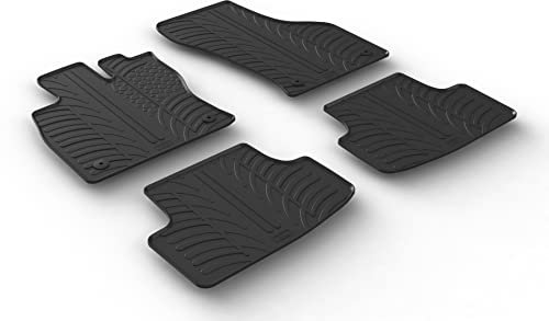 AROBA GL0071F Design Gummi Fußmatten kompatibel mit VW Golf VIII Schrägheck ab BJ. 03.2020> erhöhter Rand 4 TLG Farbe Schwarz Gummimatten Automatten passgenau