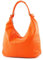 modamoda de 337 Damen Leder Schultertasche Shopper Large handmade in Italy, Farbe:Orange