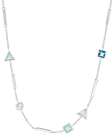 s.Oliver Halskette 925 Sterling Silber Damen Halsschmuck, mit Zirkonia synth., 42+3 cm, Silber, Kommt in Schmuck Geschenk Box, 2033892