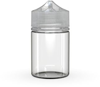 Chubby Gorilla Liquid Flaschen 60ml (5er Set) - Stubby V3 Unicorn Bottle - 60ml Tropfflasche & Pipettenflasche - Kindersichere und auslaufsichere 60ml Flaschen für Öle und Liquid (Transparent)
