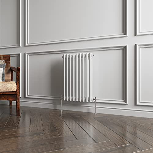 2 Column Radiator White Traditional Style 600x425mm Horizontal Vintage Radiator,Design for Bedroom, Dining Room, Living Room