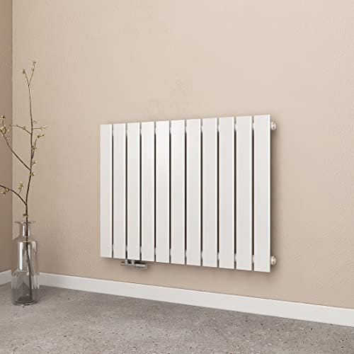 EMKE Radiatore Piatto, 63x85cm, Radiatore Acqua Calda, Radiatore a Pannello Radiatore Design Orizzontale, Singolo Strato, Bianco