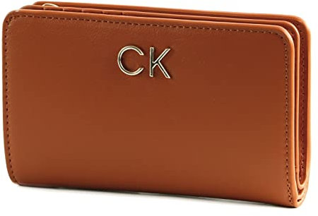Calvin Klein Damen Geldbeutel Re-Lock Bifold French Wallet Groß, Braun (Cognac), Einheitsgröße
