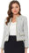 Allegra K Veste Courte en Tweed à Carreaux pour Femme Costume d'halloween Argent L