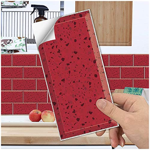 Decor Wall Art Tile Paint Stick on Tiles Black White Marble Wall Sticker, Bricks Effect Tile Transfers Sticker for Sofa Background Bedroom TV Walls Kitchen Bathroom, Self-Adhesive Peel & Stick Splashb