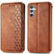 Wuhaizher Phone Case - Flip Case for Samsung Galaxy A34 5G, Brown Synthetic Leather & Silicone, Magnetic Closure, Card Holder, Lightweight