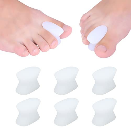 6 Pièces Séparateurs d'orteils en Gel, Valgus & Séparateur Orteil, Correcteurs pour Orteils Crochus, Toe Spacer pour Hallux Valgus, Orteils Superposés et Callosités (Blanc)