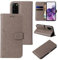 LBH Handy Hülle für Samsung Galaxy S20 Case Handytasche Schmetterling Blumen Flower Standfunktion Schutzhülle Magnet Rundum Schutz 360 Grad Flipcase Cover Grau