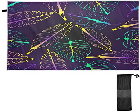 JUMBEAR Strandtuch – Tropical Palm Leaves98558 großes Mikrofaser-Handtuch – leicht, kompakt und super saugfähig – sandfreies, schnell trocknendes Handtuch, Reisehandtuch