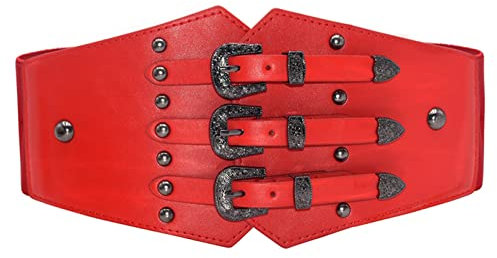 Vintage-Gürtel Damen Verstellbarer breiter Gürtel Vielseitiger Gürtel Elastischer Gürtel Einfacher Kleidergürtel Gelbe Mütze Damen Leder Taillengürtel