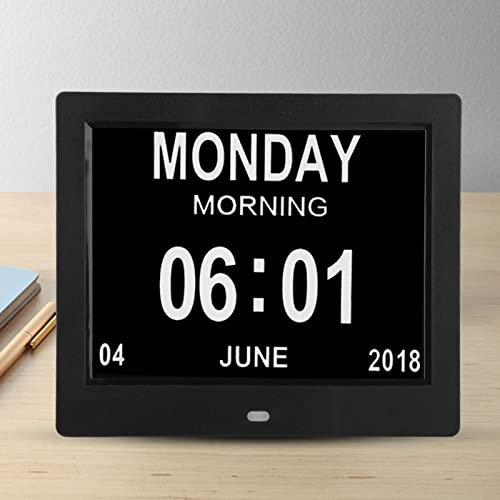 Digitaler Fotorahmen, 8 Zoll 1024 * 768 Smart Digitaler Bilderrahmen mit TFT-Bildschirm, Elektronischer Fotorahmen Älteres Digitales Album Standalone Desktop Elektronische Uhr (EU-Stecker)
