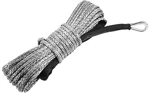 Fulenyi Treuil Synthétique avec Gaine, Cordes Remorquage Synthétique à 12 Brins 7700lbs pour Voiture Camion ATV UTV, 6 mm x 15m